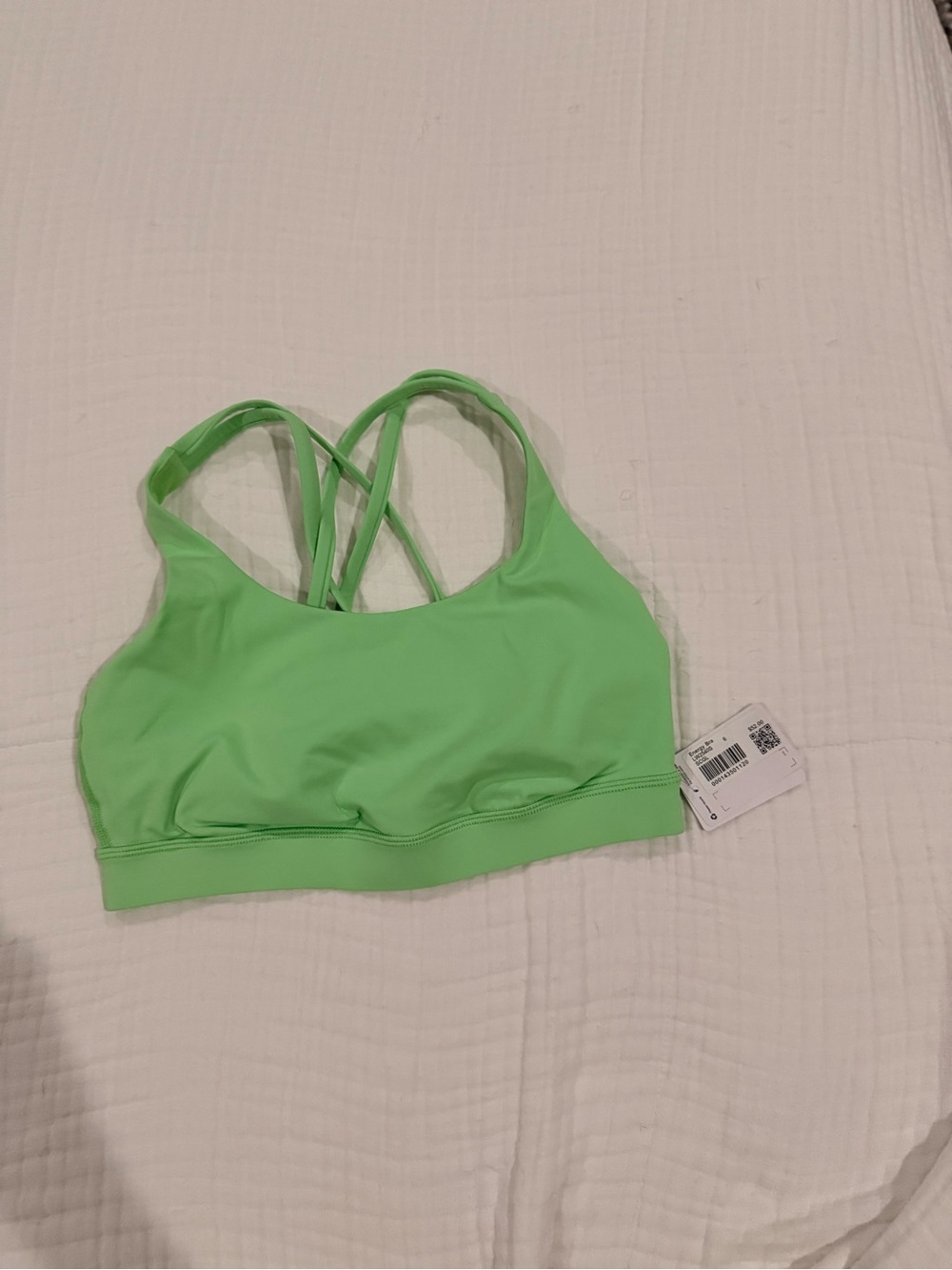 lululemon athletica Neon Green Strappy Sports Bra- Energy Bra